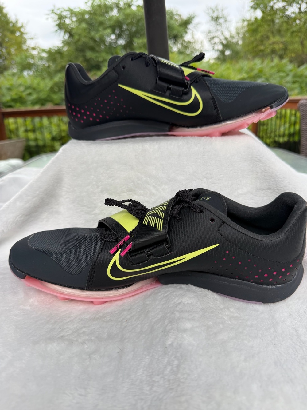 Nike Air Zoom Long Jump Elite Spikes CT0079-001 Mens Size 8 Black Pink W/Bag Key